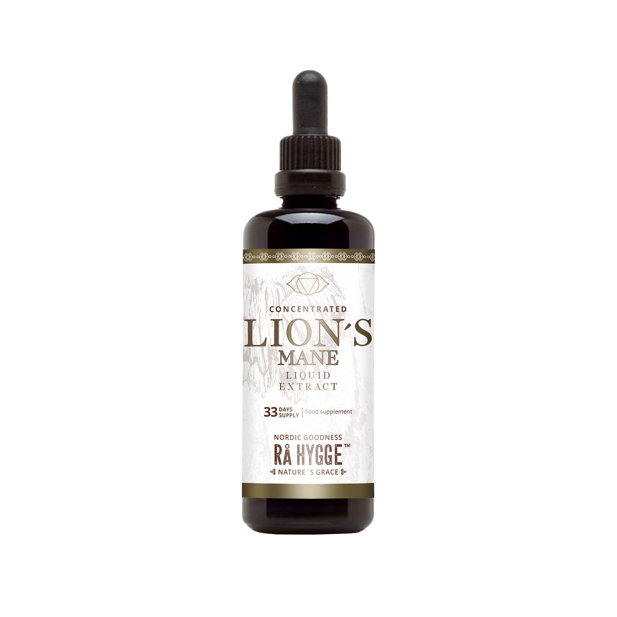 Rå Hygge, Υγρό Διπλό Εκχύλισμα BIO Lion's Mane, Χωρίς αλκοόλ, 100ml