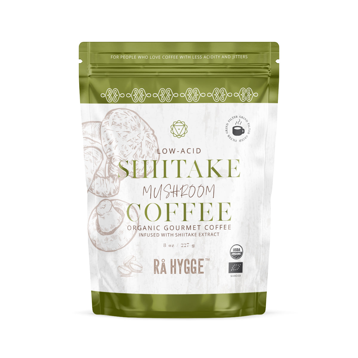 Rå Hygge, BIO Shiitake Mushroom Coffee, Filter Ground, 227g