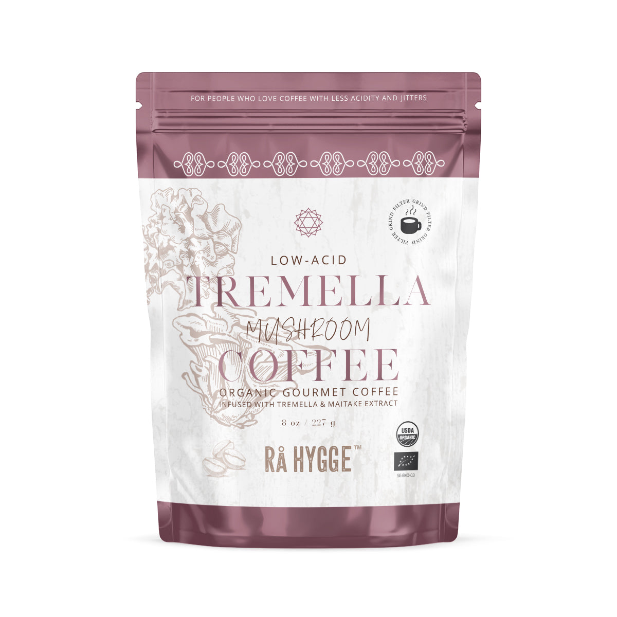 Rå Hygge, BIO Tremella and Maitake Mushroom Coffee, Filter Ground, 227g