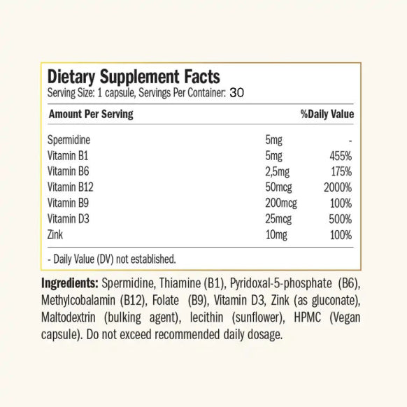 Liposomal Spermidine Fusion, 30 Vegan Κάψουλες - Purovitalis