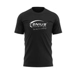 Black Genius Nutrition T-shirt with logo print, casual fit, made from soft fabric, designed for comfortable everyday wear.