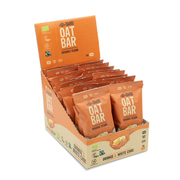 Iswari, BIO Oat Bar Orange & White Chocolate 40g