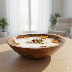 "The Velarte Grande" Soy Wax Candle in Wooden Bowl - Velarte - GREEN LIFE CYPRUS
