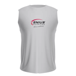 Genius Nutrition GN® fitness tank top displayed on a model, lightweight athletic sleeveless shirt for workout and training.