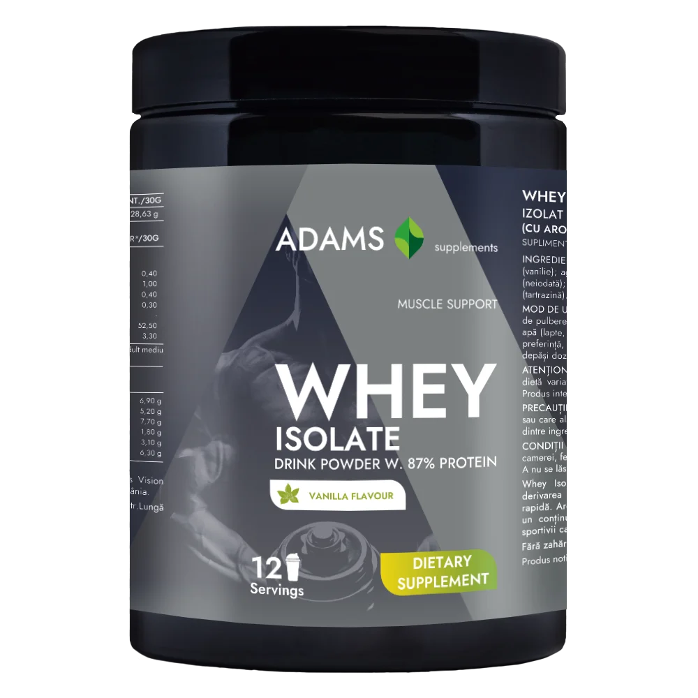Adams Supplements Whey Isolate Protein Vanilla 360g (12 Servings)