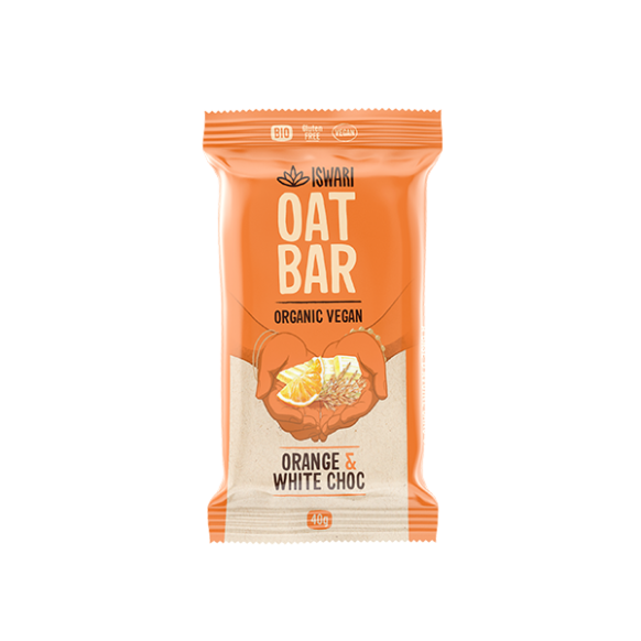 Iswari, BIO Oat Bar Orange &amp; White Chocolate 40γρ