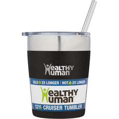 Cruiser Tumbler 12oz/354ml-Pure Black Onyx - Healthy Human 