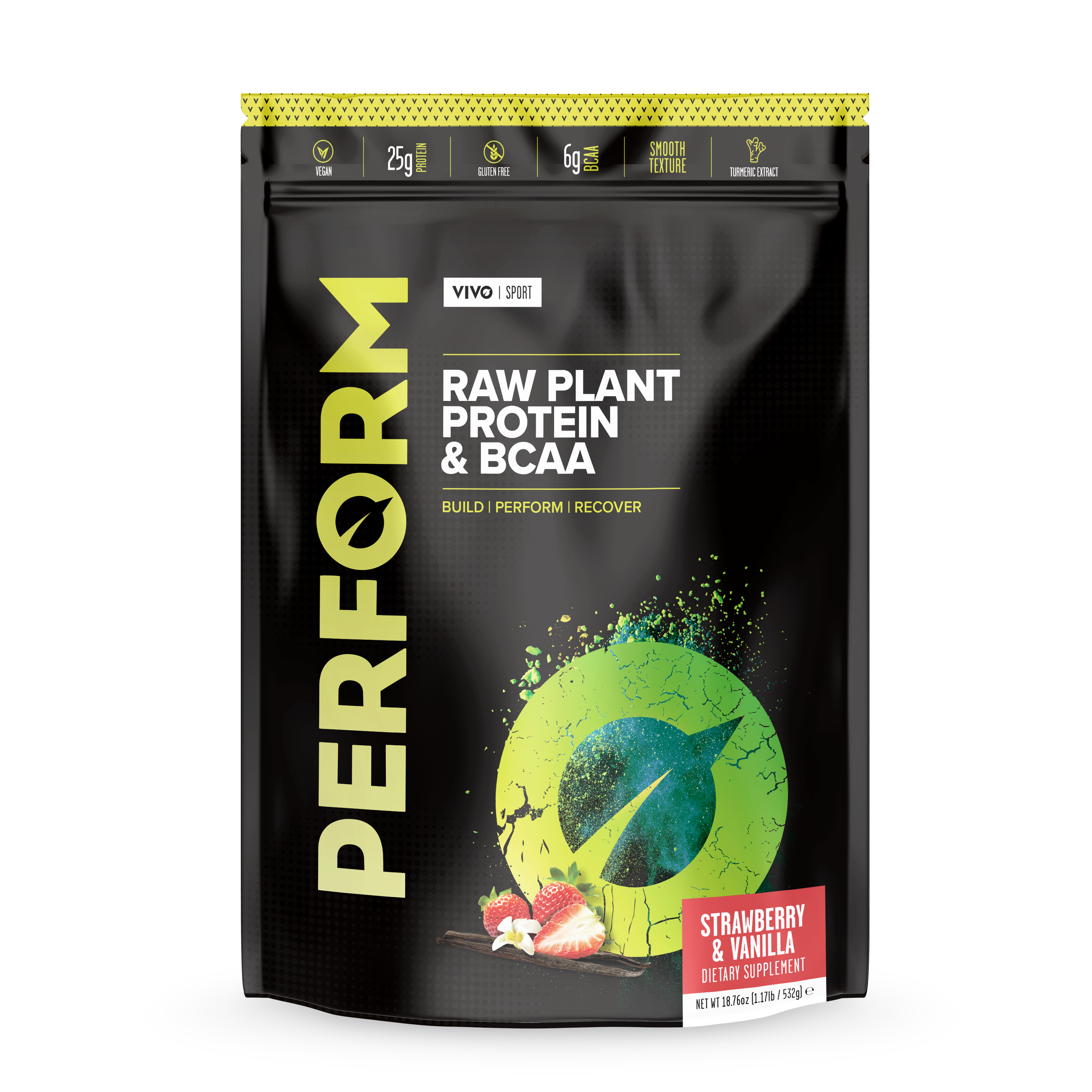 PERFORM Raw Plant Protein & BCAA 532g - Vivo Life