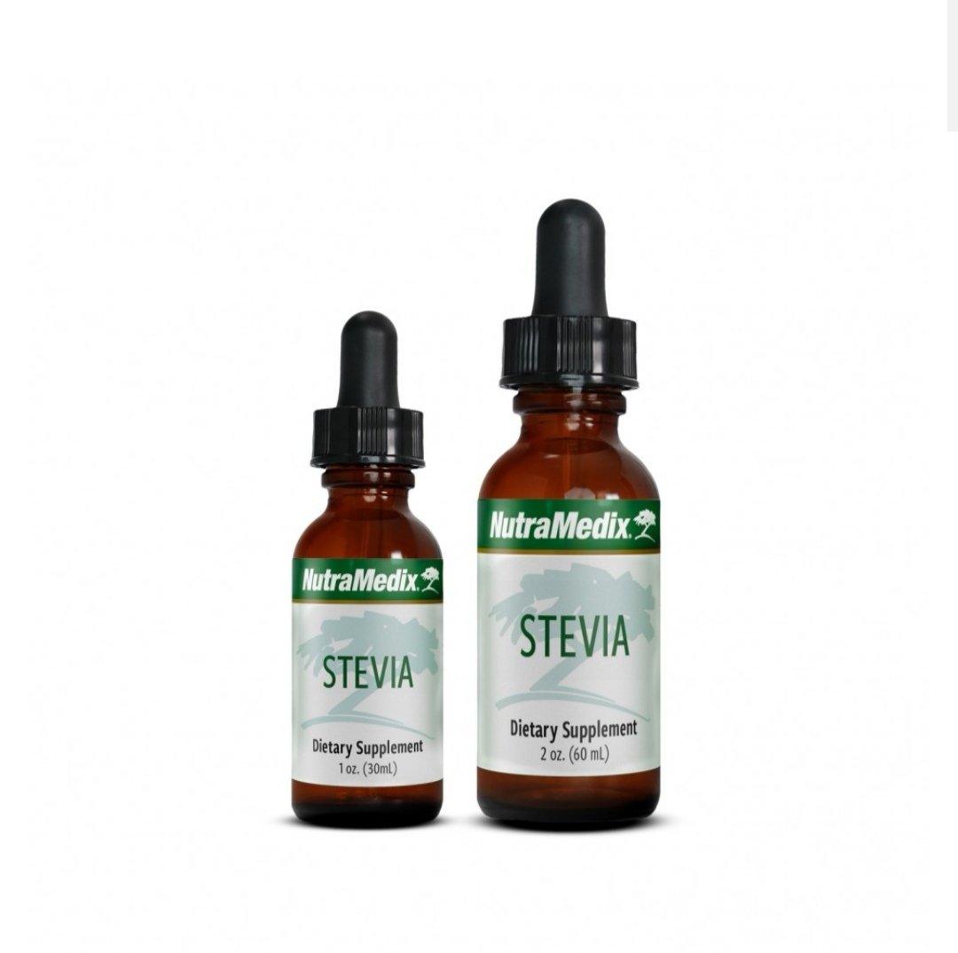 Screenshot of SENTOSA Nutramedix Stevia Sweet Herb packaging, showing the SENTOSA brand label and product details.