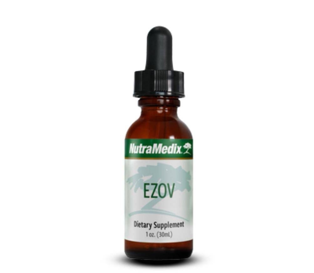Screenshot of Nutramedix EZOVE MOTIONAL BALANCE supplement packaging by SENTOSA, showing the label and product details.
