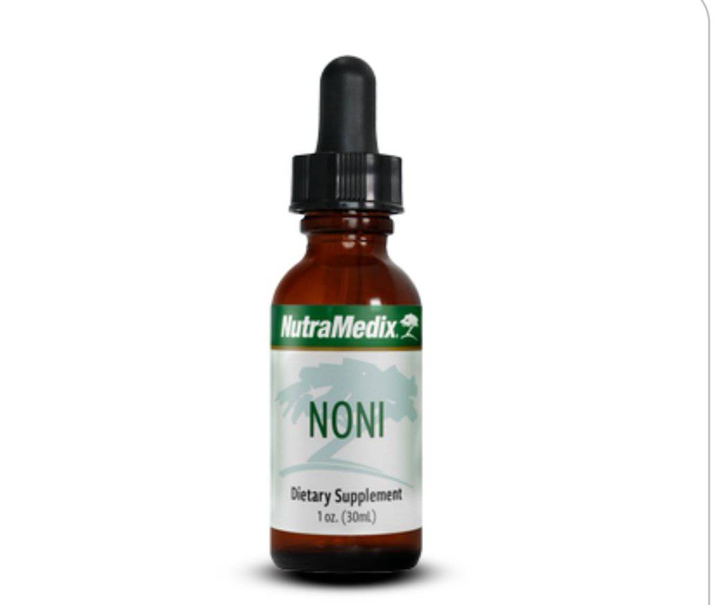 Sentosa Nutramedix Noni Microbial Defense supplement bottle with label, showing the product and brand name.