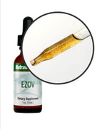 Sentosa Nutramedix EZOVE Emotional Balance supplement bottle with label featuring natural ingredients and branding.