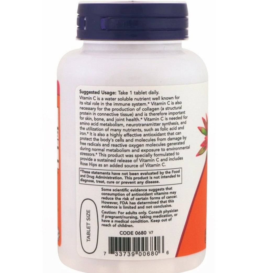 Old Products NOW Foods C-1000 supplement bottle with 100 tablets, vitamin C dietary supplement for immune support.