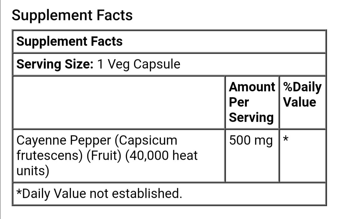 CAYENNE 500 MG 250 VCAPS - GREEN LIFE CYPRUS 