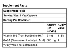 GABA, 500 mg, 100 VEG CAPSULES - GREEN LIFE CYPRUS 