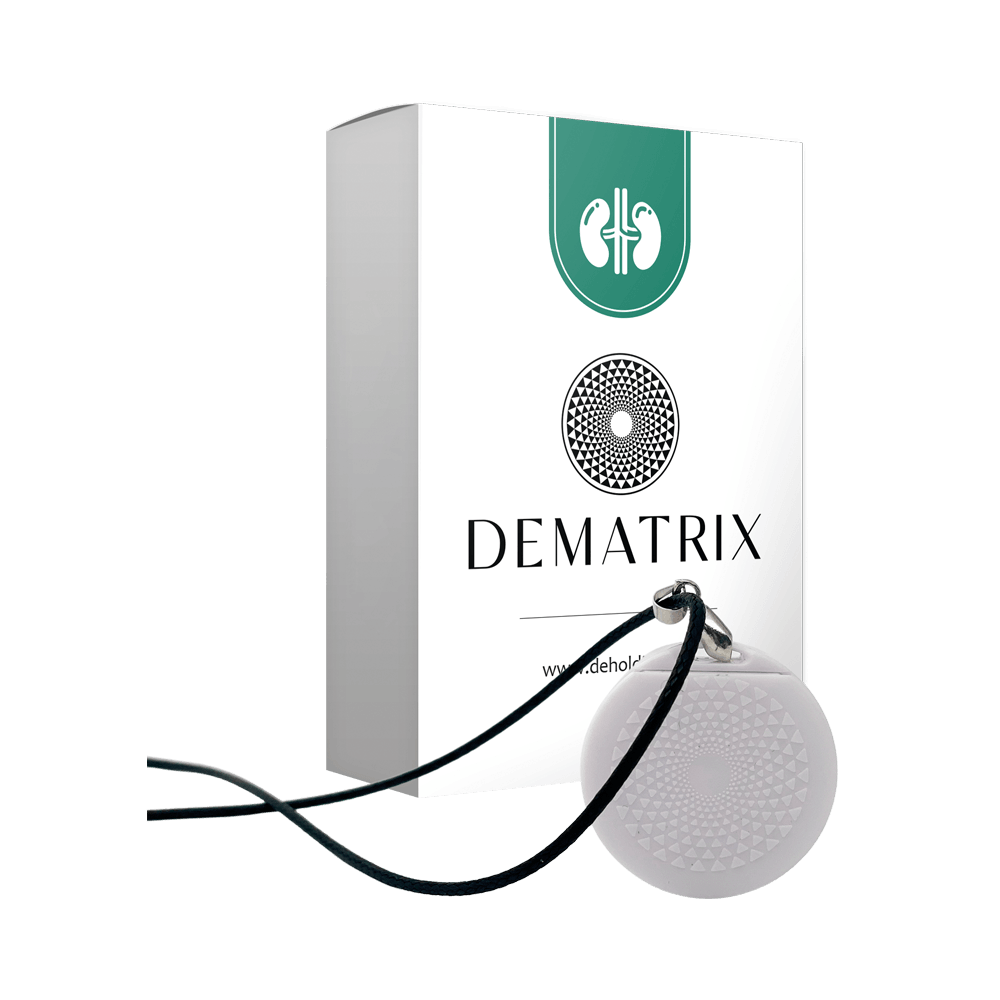 DeMatrix Green Healthy Kidneys energy supplement bottle with label, designed to support kidney health and vitality.