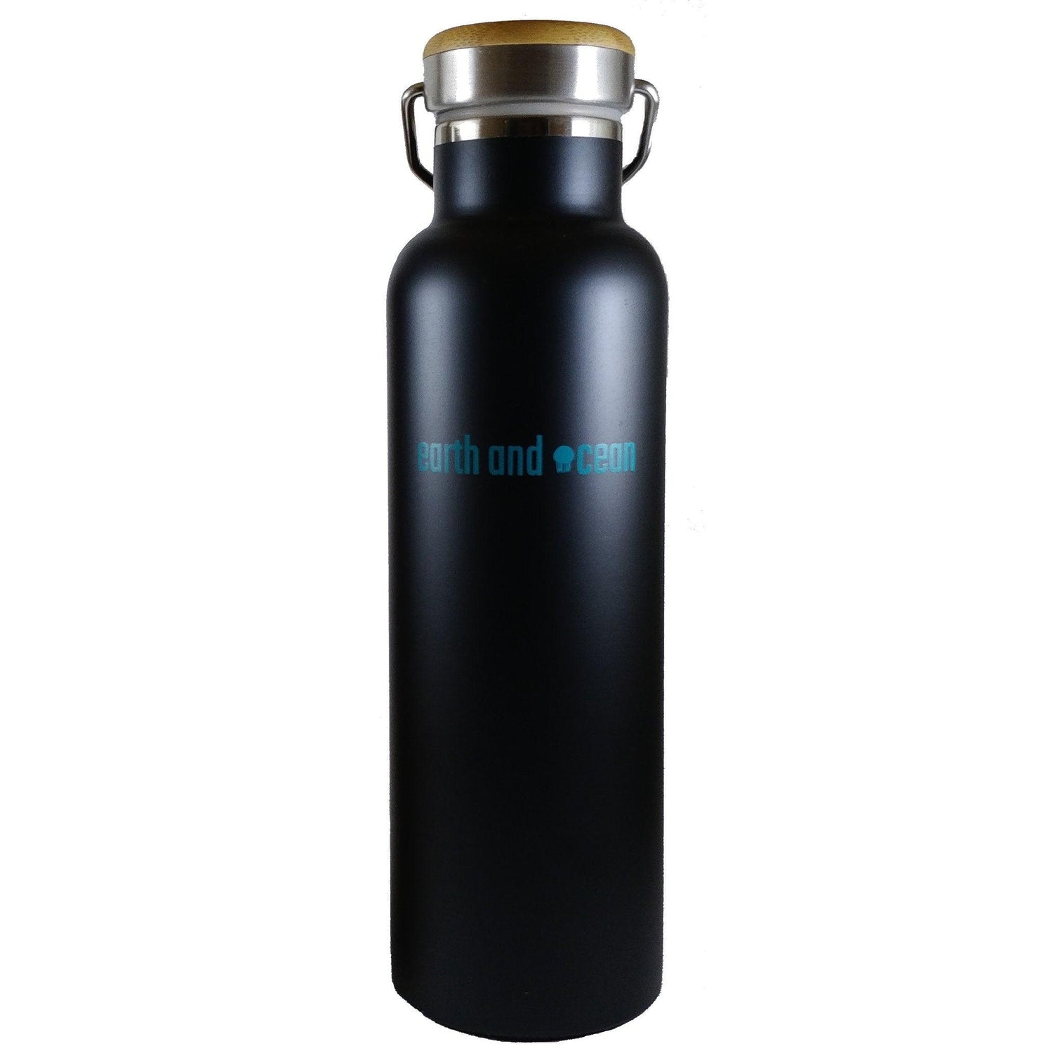 Stainless steel 600 ml Earth and Ocean water bottle by OLD PRODUCTS, featuring a sleek, eco-friendly drink accessory with ocean-inspired design.